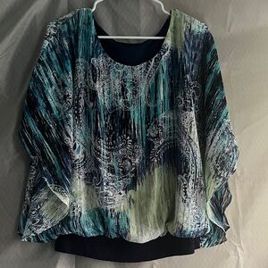 Sara Michelle Navy Crewneck Top